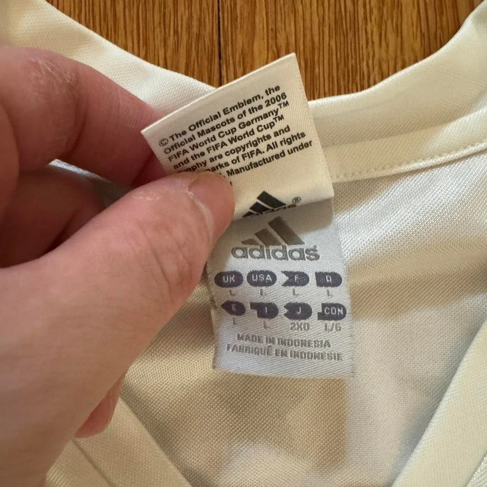 Germany Adidas Men's Jersey Shirt 2006 Training Kit White Size Large
